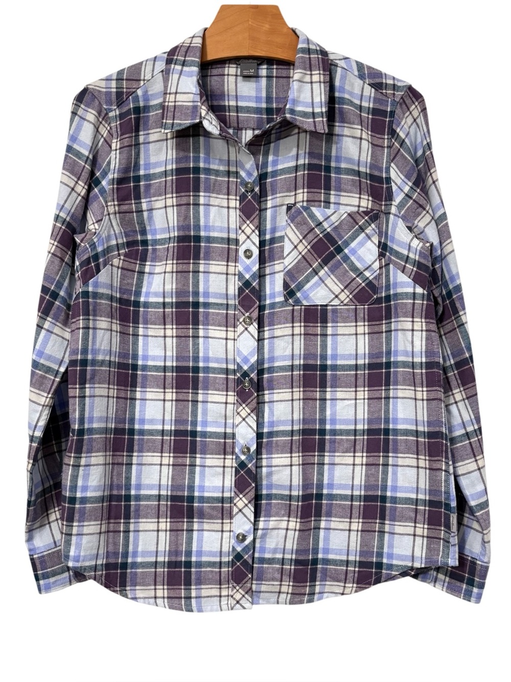 Eddie Bauer Classic Flannel Shirt Plaid Soft 100% Cotton Medium